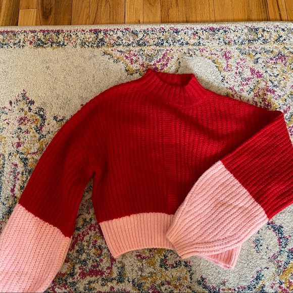 Lumiere | Sweaters | Pink And Red Sweater | Poshmark